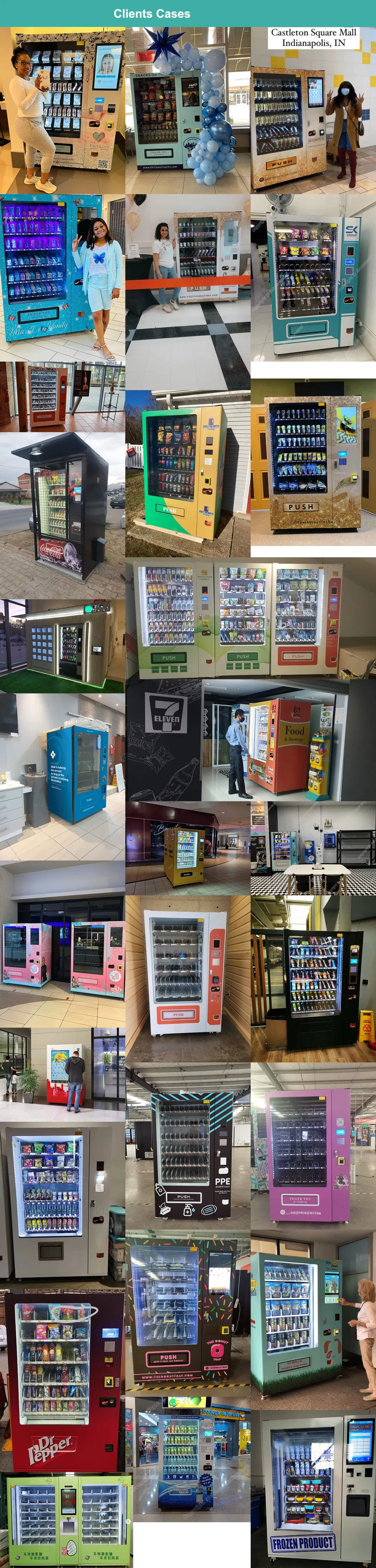 Popular Automatic Wall Mounted Touch Screen Vending Machine Selling Beer Wine Juice with Coin Payment with Cooling System