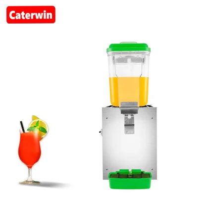 Caterwin Commercial Beverage Processing Machinery 4.2 Gallon Green Single Tank Refrigerated Juice Dispenser Fruit Beverage Dispenser